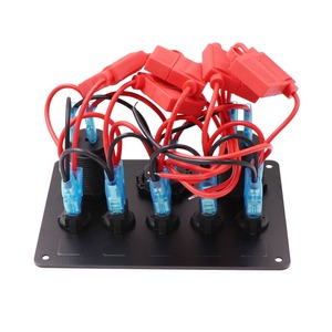 Panneau de commutateur à bascule LED marin 5 gang ON-OFF avec 2 chargeurs USB 12v-24v - Product Image 3