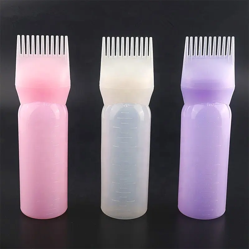 Aplicador de shampoo para tingimento de cabelo, rosa, garrafa aplicador de shampoo