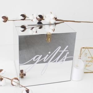 High-End Design Silver <strong>Mirror</strong> Acrylic <strong>Box</strong> Lockable Acrylic Wishing Well Card <strong>Box</strong> with Custom Logo - Product Image 1