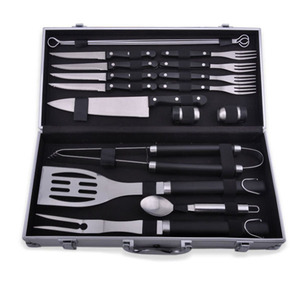 19pcs stainless steel <strong>barbeque</strong> tool <strong>set</strong> - Product Image 2