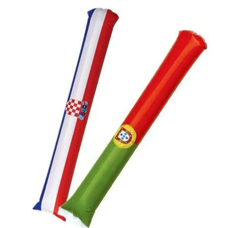 Benutzer definierte Sport veranstaltungen Geschenk Land National flagge Farbe gedruckt Jubel Donner aufblasbare Klöppel Ballon Stick