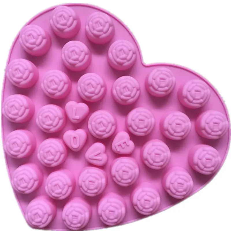 Heart Shaped China Silicone Rose Chocolate / Candy Mold