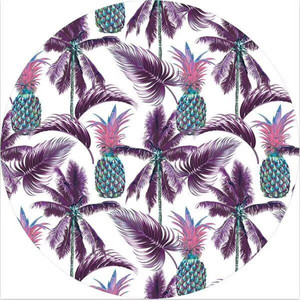 Rosa ronda Toalla de playa con franja de la borla - Product Image 1