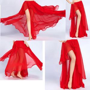Traje <span class=keywords><strong>de</strong></span> Danza del Vientre Árabe, Falda con Abertura Lateral, Falda Circular <span class=keywords><strong>de</strong></span> Chifón Tribal para Baile <span class=keywords><strong>de</strong></span> Salón - Product Image 6