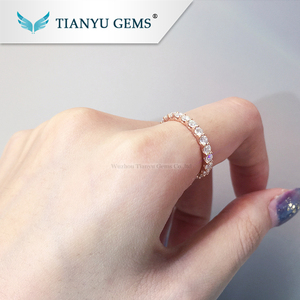 Tianyu 14 K/18 k oro rosa U Ajuste de banda de 2,5mm redondo Corazón y flecha anillo anillo de compromiso de la banda - Product Image 6