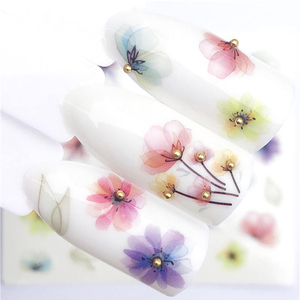 decorativo de la serie Flor de Arte de uñas de transferencia de agua pegatinas completo secreto clavo calcomanías - Product Image 6