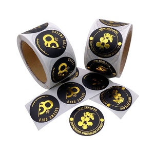 Etiquetas Adhesivas Redondas Personalizadas Impermeables con Lámina Dorada, Impresión de Logotipo con Estampado en Caliente - Product Image 2