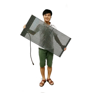 フロントオープンストリップDIPメディアファサード透明ビデオLed屋外ディスプレイメッシュLedスクリーン - Product Image 1