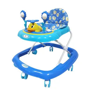 In china multi-function plastic wheels walking learning small duck swing baby training walker