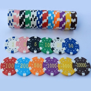 <span class=keywords><strong>Dados</strong></span> personalizados poker chip con COLOR oro Logotipo de estampado en caliente - Product Image 5