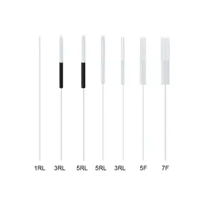 डिस्पोजेबल 5cm लंबी पिन भौं कॉस्मेटिक टैटू मशीन सुई भौंह स्थायी मेकअप सुई 1RL पीएमयू कलम के लिए मशीन