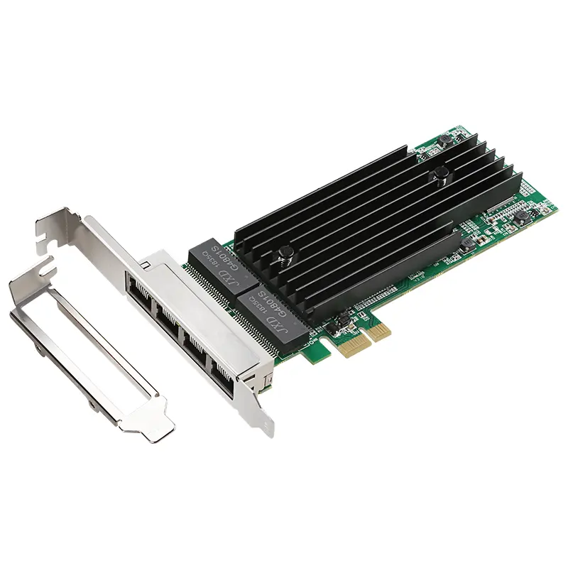Adaptor Ethernet Gigabit Kartu Jaringan PCIe 4 Port, Intel 82576 Berbasis 10/100/1000M