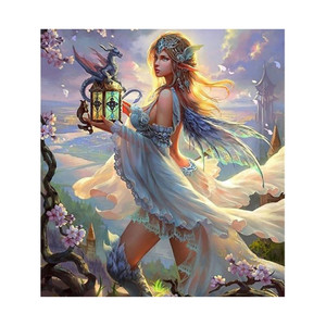 Peinture Diamant 5D avec Cadre, Nouvelle Reine des Fées Blanches avec Dragon, 2019, <span class=keywords><strong>pour</strong></span> Cadeau - Product Image 1