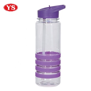 Flip-Up di Paglia 25 oz. Bottiglia di Acqua di Plastica con Elastico - Product Image 6