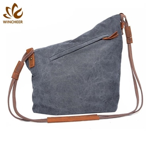 Professionnel hobo hippie fronde bandoulière en cuir garniture tissu sac à main messenger hommes <span class=keywords><strong>cir</strong></span>é toile épaule longue <span class=keywords><strong>bande</strong></span> sac - Product Image 2