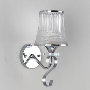 <strong>Chrome</strong> Finish Glass Shade Decorative <strong>Wall</strong> <strong>Lights</strong> for Bedroom With Switch New - Product Image 3