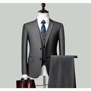 Traje de negocios Formal ajustado para hombre, traje masculino de gama alta, elegante