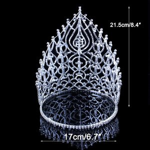 Couronne de grande qualité, 21cm, habit de spectacle de scène, haut de gamme en cristal - Product Image 2