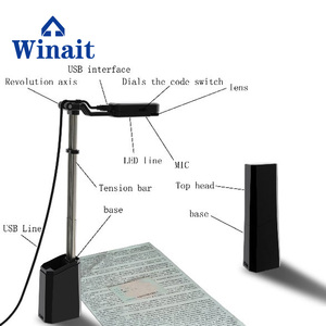 Winait 2017 barato WT-X200 escáner con micrófono incorporado USB software de <span class=keywords><strong>fax</strong></span> protector de ojos lámpara de escritorio - Product Image 1