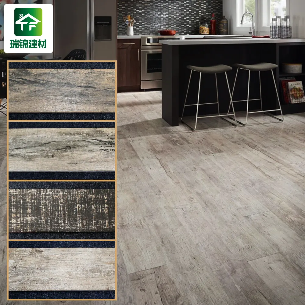 Einfarbig antik-finish rutschfeste 150*800 10,5mm dicke fliesen holz plank wood look wie keramik boden fliesen