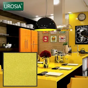 Grain jaune quartz comptoir de surface solide artificielle étoile jaune comptoirs de cuisine en pierre de quartz