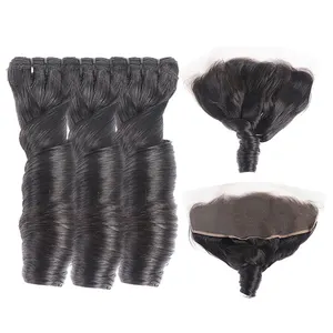 Remy Couleur Naturelle Grade 10A Fumi Brésiliens Bouclés Vierge Armure de Cheveux Humains Printemps Curl Cheveux