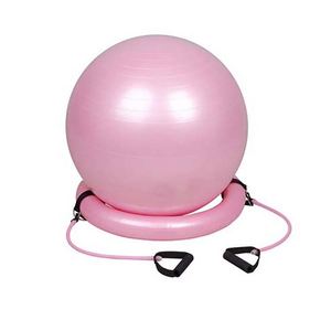 65cm PVC Exercise Balance Ball Chair with Inflatable Stability Ring Ergonomic Office Furniture - Product Image 1