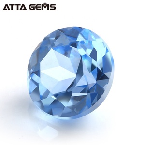 Rond Brillant Coupe #107 Aigue-Marine Bleu Pierres Synthétiques <span class=keywords><strong>Spinelle</strong></span> Prix Par Carat - Product Image 3