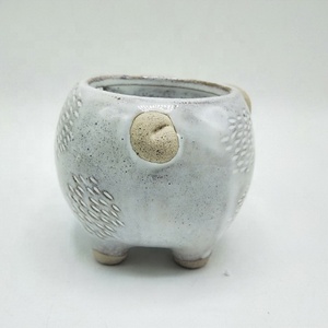 Porcelain Pig Planter For Tabletop Macetas For Home Decoration - Product Image 4