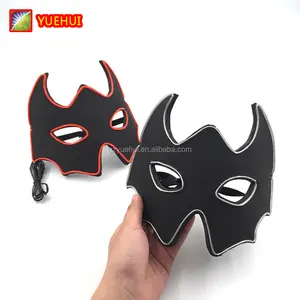 EVA Flashing Mask Sound Control Scary Halloween Cosplay Light Up Costume Mask for Masquerade Glowing Party Supply by DC3V