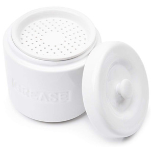 Trắng Sứ Lưu Trữ Có Thể Thủ Môn Gốm Thịt Xông Khói Dầu Mỡ Container Với Lọc Không Rỉ Và Đổ Spout - Product Image 1