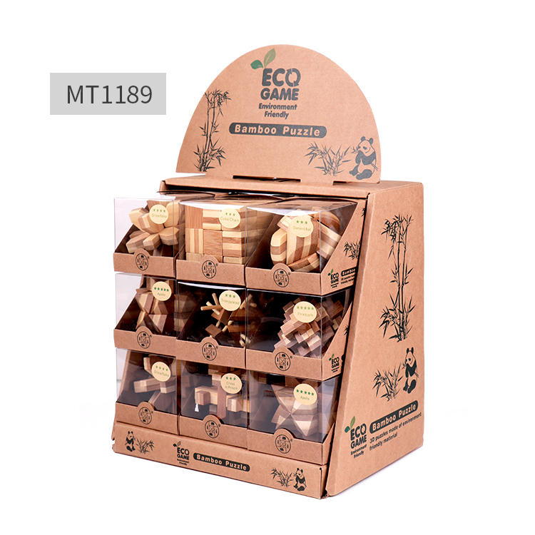 Houten Brain Game Brain Teaser 3d Iq Bamboe Puzzel MT6990