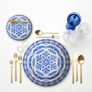 JC azul <span class=keywords><strong>LILY</strong></span> juegos de vajilla cena para uso en restaurantes - Product Image 1