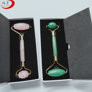 Renouvellement de la peau Massage plus mince du cou Rouleau de visage en quartz rose, Masseur de rouleau de jade vert cristal rose Cosmétiques de soins de la peau - Product Image 3