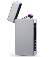 Briquet électronique USB rechargeable sans flamme à double arc, coupe-vent, personnalisé et unique, pour cigarettes, idéal pour les cadeaux promotionnels