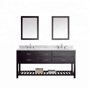 Moderno montado <span class=keywords><strong>en</strong></span> la pared de madera maciza <span class=keywords><strong>tocador</strong></span> <span class=keywords><strong>blanco</strong></span> del gabinete del cuarto de baño - Product Image 1