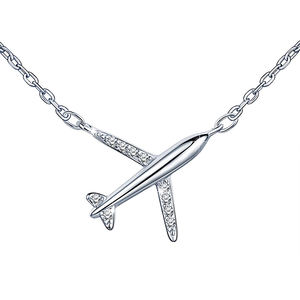 <span class=keywords><strong>Aereo</strong></span> <span class=keywords><strong>Collana</strong></span> 925 Sterling Silver Cubic Zirconia <span class=keywords><strong>Aereo</strong></span> Pendente Della <span class=keywords><strong>Collana</strong></span> Dei Monili - Product Image 3