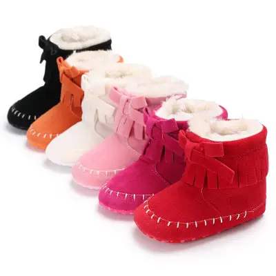Hao รองเท้าบู้ทคอตตอนสำหรับเด็กทารกชายหญิง,รองเท้าเด็กหัดเดินพื้นนิ่มสำหรับฤดูหนาวฤดูใบไม้ร่วง