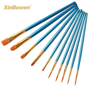 Art Fournitures 10 pièces Ensemble Durable Lisse Nylon Cheveux Acrylique Aquarelle Peinture Artiste Brosses - Product Image 1