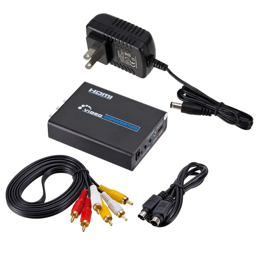 Komposit 3 RCA Video AV S-video CVBS Ke HDMI, Konverter Video R/L Audio Ke HDMI 720P / 1080P HD DVD CD HDMI