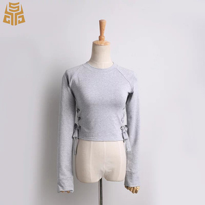 Col rond Manches Raglan <span class=keywords><strong>Tendance</strong></span> Éponge Personnalisé <span class=keywords><strong>Pull</strong></span> Exclusif Tunique Sweat À Capuche Femmes Avec Corde - Product Image 4