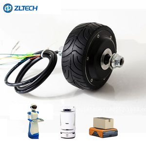 ZLTECH 4 inci 24V 100W 400RPM 50kg beban 1024 Encoder listrik tanpa gigi tanpa sikat Motor Hub roda penggerak langsung DC untuk Robot seluler - Product Image 4