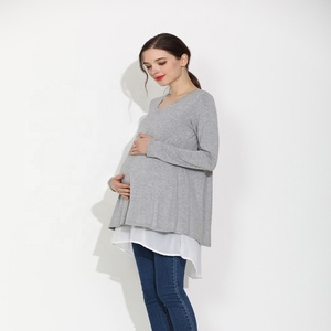 Mamme Emotion top lunghi di maternità per donne incinte che allattano al latte camicie da <span class=keywords><strong>allattamento</strong></span> in taglie forti comode da gravidanza - Product Image 4