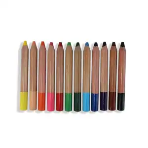 PROMOTION 6/12 COLORS JUMBO WOODEN WAX CRAYONS FOR KIDS