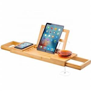 Portaoggetti <span class=keywords><strong>da</strong></span> <span class=keywords><strong>Vasca</strong></span> in Bambù a Due Pezzi, Nuovo Design, Eco-Friendly, di Piccole Dimensioni, con Lati Estensibili, Colore Naturale, Logo Personalizzabile - Product Image 2
