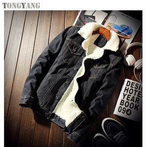 TONGYANG giacca e cappotto da uomo giacca di jeans in pile caldo alla moda moda invernale giacca da uomo Jean Outwear Cowboy maschile taglie forti - Product Image 5