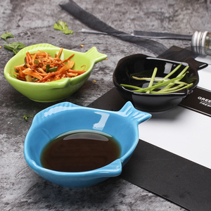 Ventas de Fábrica de alta calidad colorida forma de pescado salsa <span class=keywords><strong>platos</strong></span> de porcelana - Product Image 2