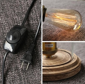 Handmade Electric Antique Wood Base LED Dimmable <strong>Glass</strong> <strong>Shade</strong> Table <strong>Lamps</strong> Home Decor - Product Image 4
