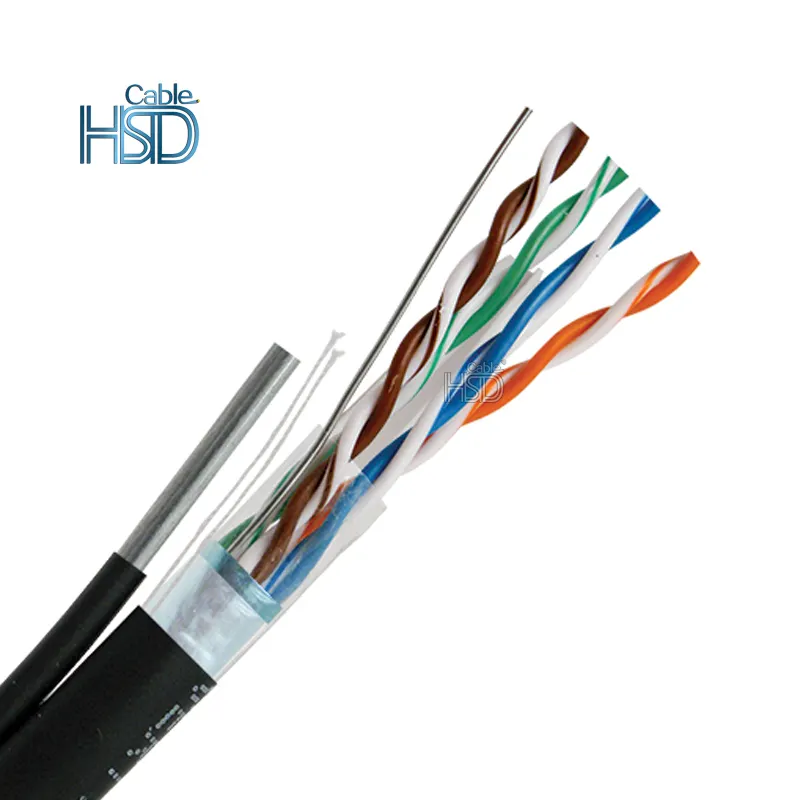 Уличный сетевой кабель CAT6, FTP, Ethernet, <span class=keywords><strong>Lan</strong></span>, УФ-Номинальная антенна, самоподдерживаемая, 305 м, водонепроницаемая, 23AWG 0,56 мм BC CCA 1000ft