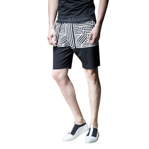 100% de poliéster negro <span class=keywords><strong>pantalones</strong></span> figura geométrica de impresión blanco <span class=keywords><strong>crossfit</strong></span> <span class=keywords><strong>pantalones</strong></span> cortos hombres - Product Image 1